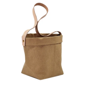 

Flower Pot Plants Storage Box Kraft Paper Wall Hanging Basket Home Garden Decor