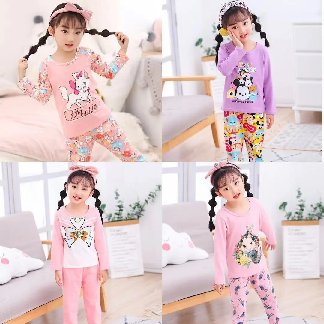 

Pure Cotton Long Sleeve Girls' Pajama Spring Non-Revision Cartoon Support Big Boy Multi---Outer Wear Children Tracksuit