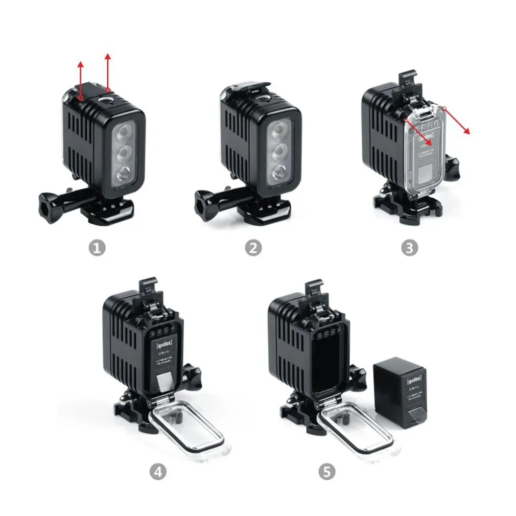30 метров подводный водонепроницаемый Дайвинг светодиодный Светодиодный светильник точечная лампа для GoPro Hero 5 4 3+ 3 спортивных камер