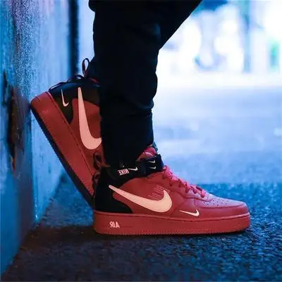 Оригинальные подлинные мужские ботинки для скейтбординга от NIKE AIR FORCE 1, модные дышащие уличные Нескользящие удобные трендовые 804609