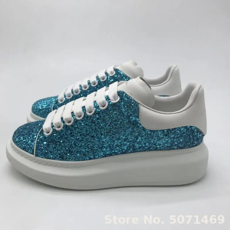 

2019 FREE SHIPPING men women flat shoes spring autumn OLOMLB-mc shining platform shoes sequins paillette shine flash size 36-45