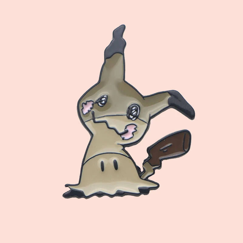 O275 милые Mimikyu металлические эмалированные булавки броши мультфильм креативная