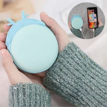 Милые мини-грелки для рук для девочек, портативный карманный внешний аккумулятор для телефона, аккумулятор 5400 мАч, перезаряжаемый зимний ручной нагреватель