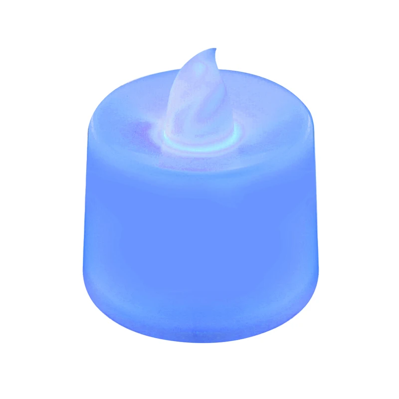 Светодиодный светильник на батарейках, многоцветная Лампа, имитация цвета пламени, мигающий чай, украшение для дома, свадьбы, дня рождения - Цвет: Синий