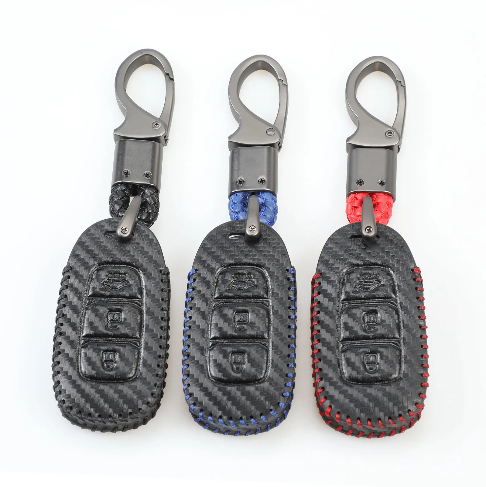 

Luminous Carbon Fiber Car Key Case For Hyundai i30 Ix35 Solaris Azera Elantra Grandeur Ig Accent Santa Fe Verna 2017 2018 Cover