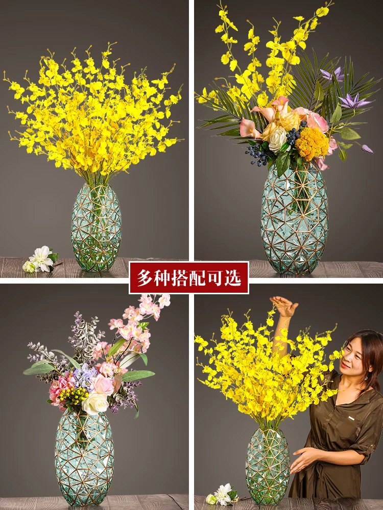 Европейская креативная водная культура украшение для стеклянной вазы сухой цветок американская прозрачная ваза для гостиной античный цветочный орнамент