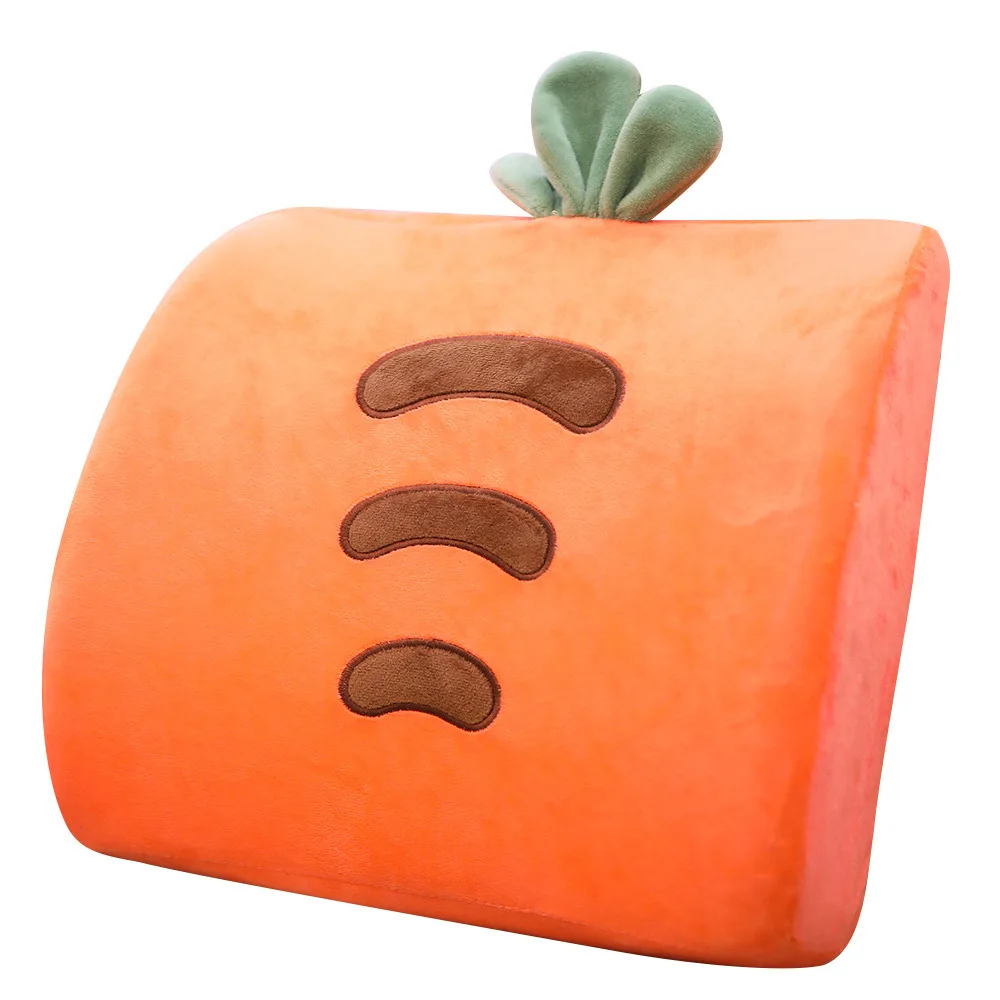 Cartoon Cute cotton Plush Lumbar Cushion Pillow Office Car Backrest Pillow - Цвет: Цвет: желтый