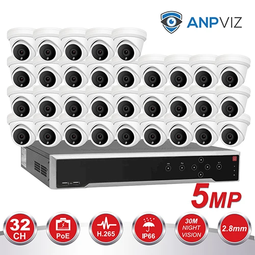 32PCS Turret KIT Hikvision OEM 32CH NVR KIT 16/20/32 шт. 5MP башни POE IP Камера CCTV Системы наружного видеонаблюдения набор P2P поддержка - Цвет: 32PCS Turret KIT