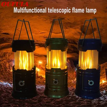 

AOSONG Rechargeable Portable Lights r Flame Solar Camping Lantern Power Outdoor Lighting Led Emergency Hiking Hunting