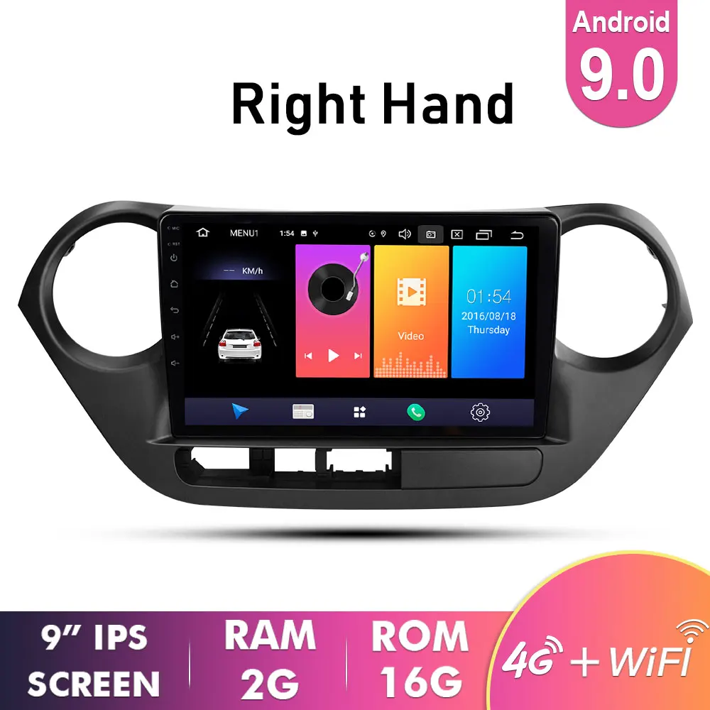 EKIY " ips Android 9,0 автомобильный Радио мультимедийный плеер для hyundai Grand I10 2013 аудио авто видео gps навигация - Цвет: 2G 16G right