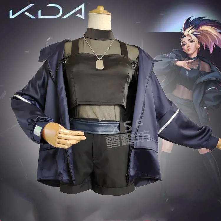 Фото Игра LOL кДа Akali Косплэй костюм кДа круче Akali космического аппарата изгой, Assassin Косплэй костюм наряды форма костюм для Хэллоуина вечеринки №1