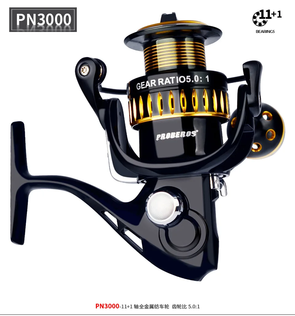 Carretel de Pesca Roda de Fiação Estrada de Pesca Linha de Pesca All-metal Eixos Oferta Especial Asiática Roda Copo 5.0: 1 12 10 Carretilhas de pesca