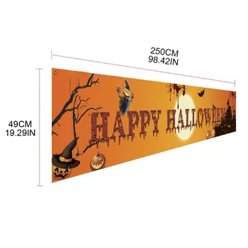 

2020 New Outdoor Halloween Banner Pull Flag Decorations Celebrate Foldable Hanging Decor