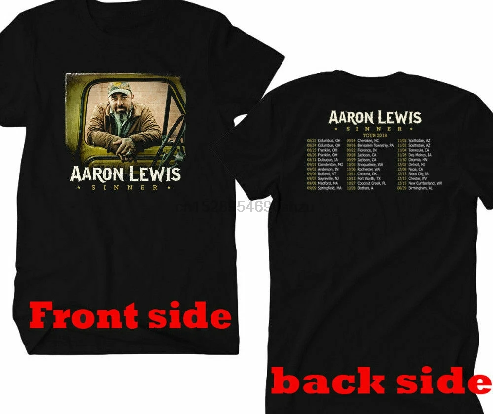 Новая Черная футболка Aaron Lewis Tour 2018 - 2019 | Мужская одежда