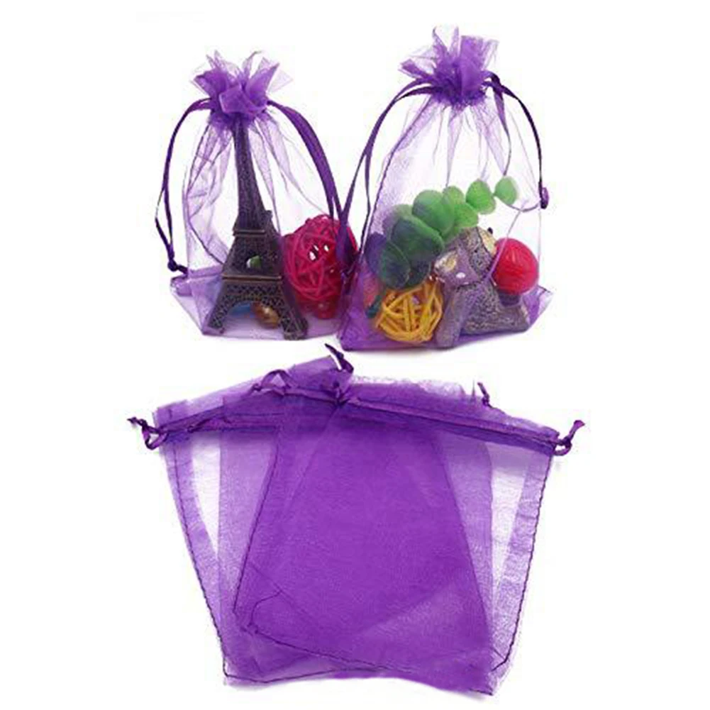 100 шт./компл. мини разноцветные шнурки для конфет и ювелирных изделий сетчатый мешок для хранения Контейнер для вечерние упаковочные подарочные пакеты
