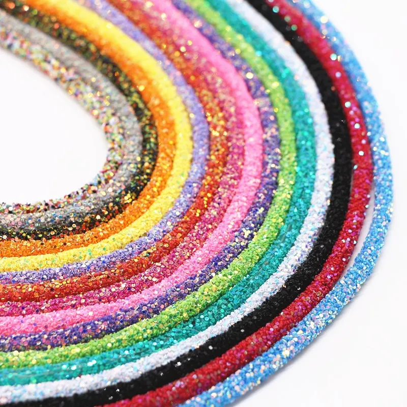 GlitterSequinsRope6mmSoftTubeRopeStringforClothingShoesAccessoriesDIYCraftsJewelry