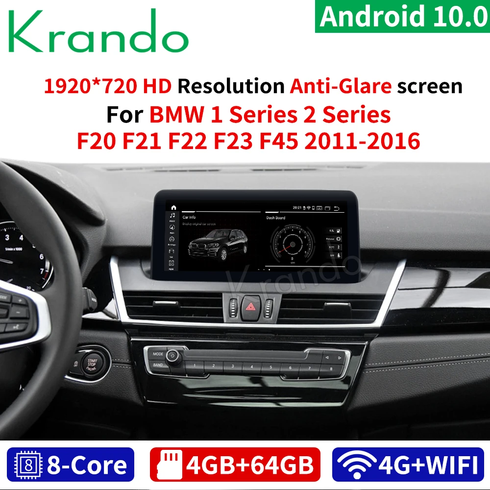 Krando Android 10 0 4 ГБ 64 8 ''автомобильный GPS радио для хэтчбеков BMW серий 1 F20 2 серии F22 F45