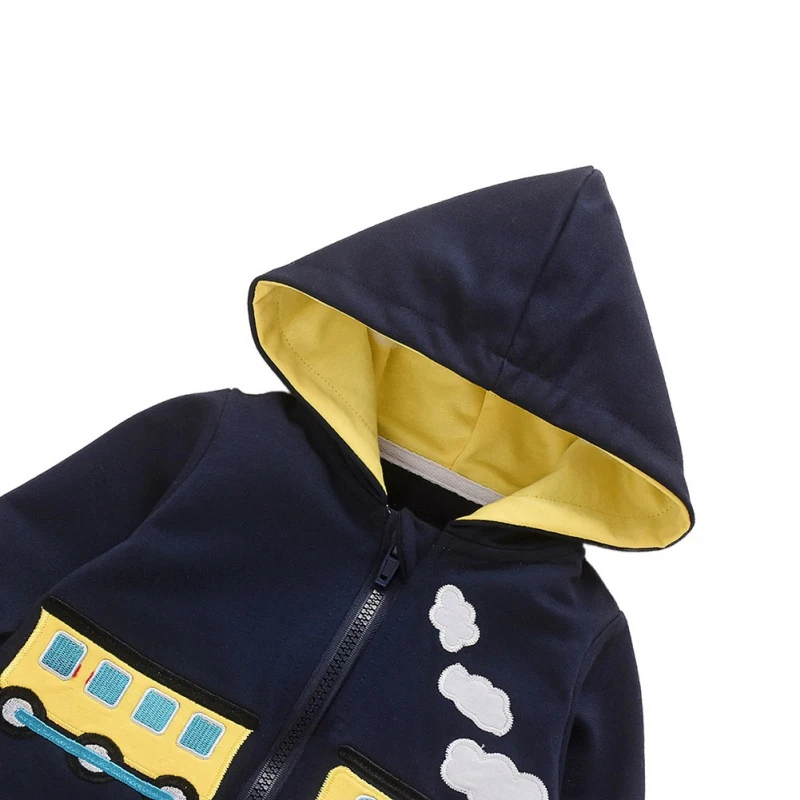 Autumn Baby Boy Clothes Girl Outerwear Cartoon Casual Hoodie Zipper Sweatshirt Kids Coat Outfits Tops