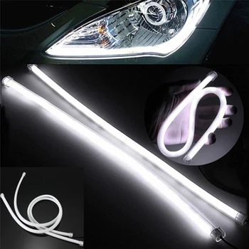

2pc Flexible Car DRL Running Turn Signal LED Flowing Bar Daytime Running Light Headlight Strip