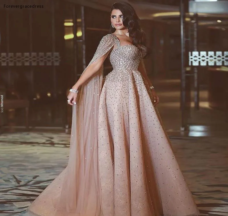 Бусы с кристаллами арабские Выпускные платья Said Mhamad A Line Celebrity официальная праздничная одежда Вечерние платья на заказ плюс размер