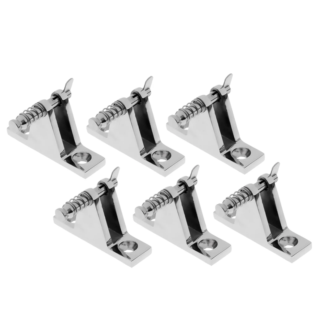 6x Stainless Steel 90 Degree Straight Boat Canopy Deck Hinge Mount Fitting
