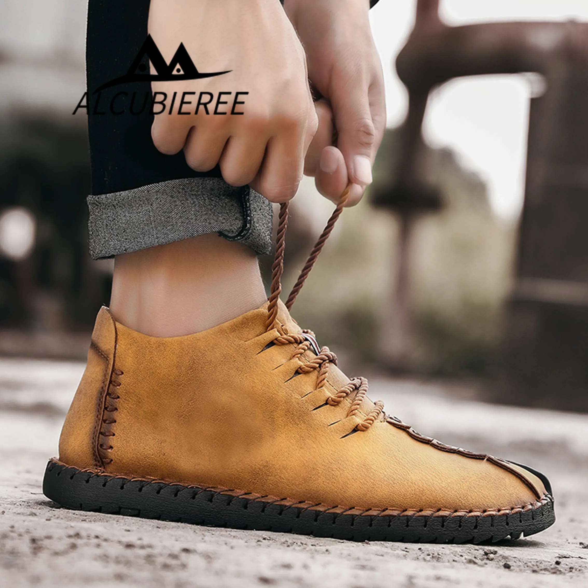 Мужские кожаные мокасины на шнуровке черные или коричневые Нескользящие