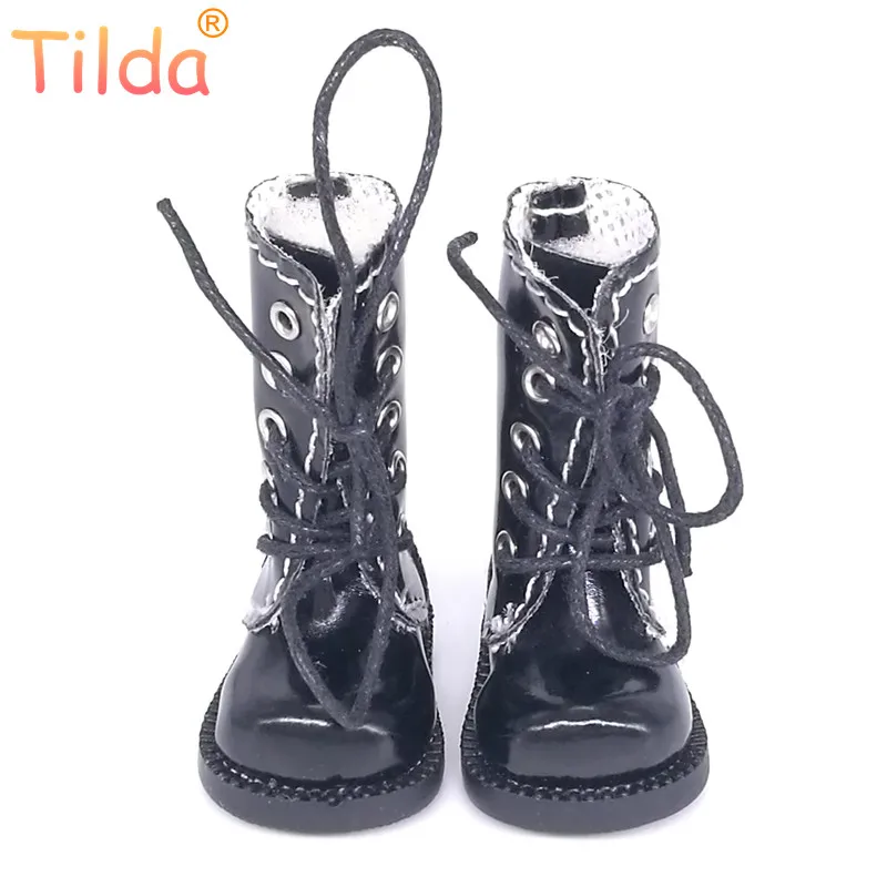 

Tilda 1/8 Doll Boots Toy Shoes For Blythe Pullip Doll,3.8cm Mini Winter Leather Boots Shoes for Blyth Accessories for Dolls Toys