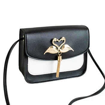 

Women Fashion Color Block Crossbody Bag Swan Shape Decoration Shoulder Bag for Ladies