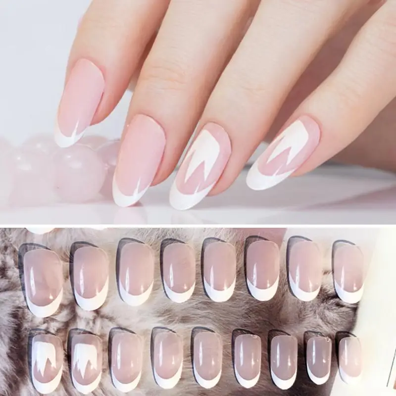 24 шт. классический дизайн Флейта с клеем стикер UV Gel Nails Flase светильник розовый