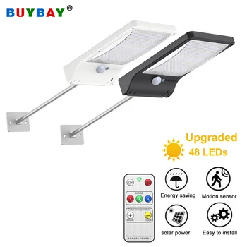 

48 LED Solar Light Solar Lamp with Motion Sensor Wall Light Upgraded Remote Control 3 Modes Outdoor Led Security Street Light