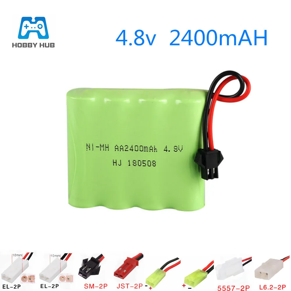 

Rechargeable 4.8v 2400mah battery For RC car ship Tanks robots Electric toys 2400 mah Ni-MH 4.8 v Battery lighting 4.8 v nimh AA