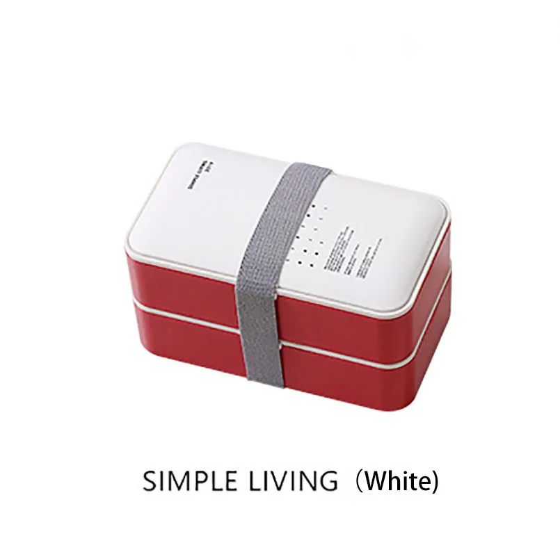 SIMPLE LIVING 1000 мл здоровый материал Ланч-бокс двухслойная детская портативная коробка для бенто микроволновая посуда контейнер для хранения еды Ланчбокс - Цвет: SIMPLE LIVING