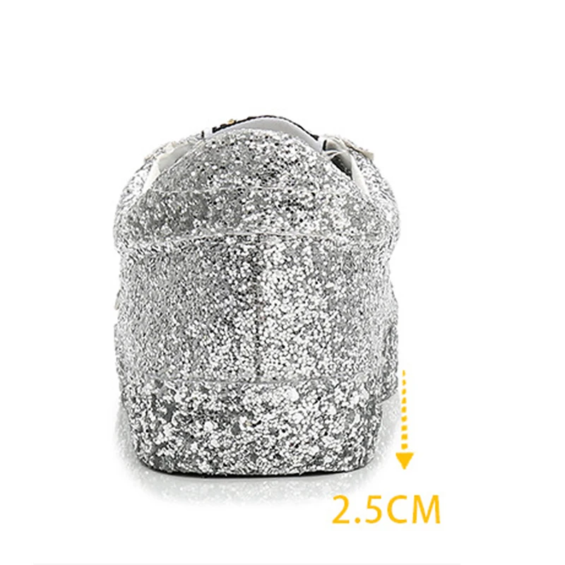 Блестящие Серебристые кроссовки; женская обувь на платформе; Sapatos Star; парусиновая обувь для мужчин и женщин; Классическая обувь для скейтбординга