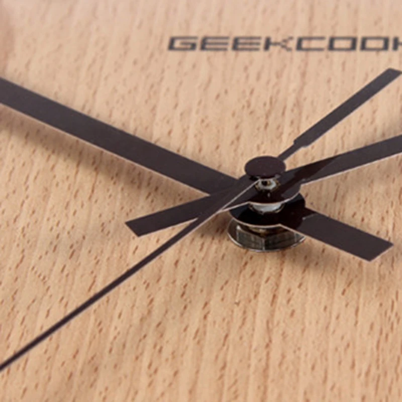 Geekcook 30 см изогнутая форма, деревянные украшения рамочные настенные часы современный дизайн бесшумный ход стерео слово часы цифровые настенные часы