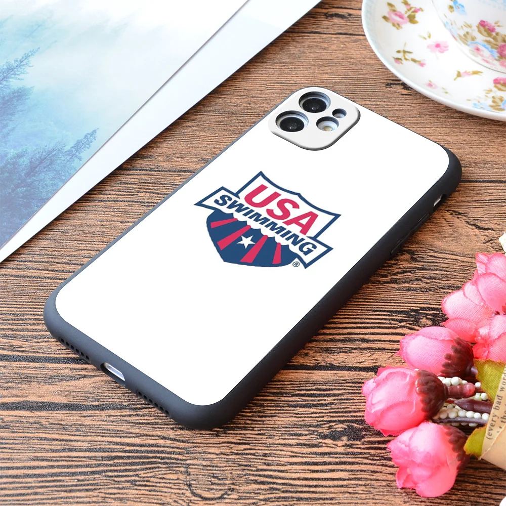 

For iPhone Swimming America Print Soft Matt Apple iPhone Case