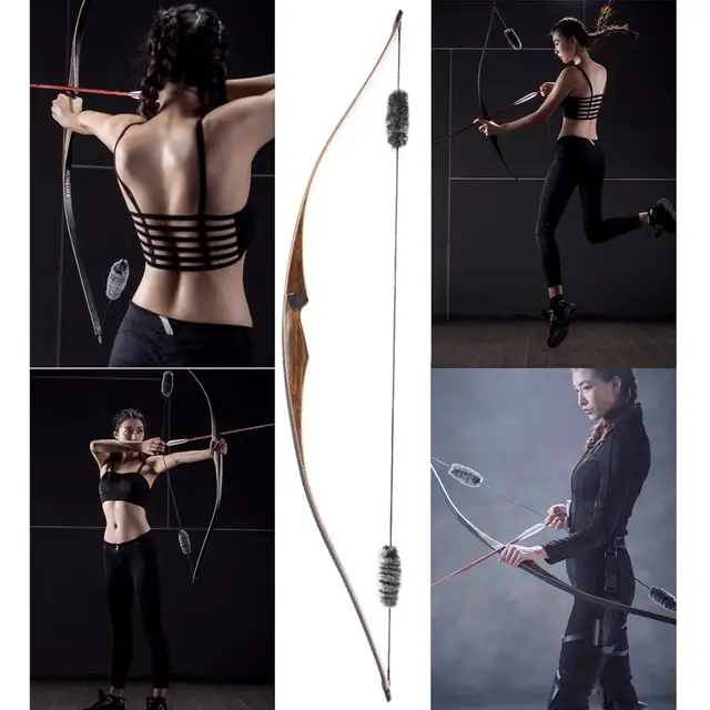 US $61.62 Traditional Wooden Laminated Long Archery Hunting with Arrow Rest