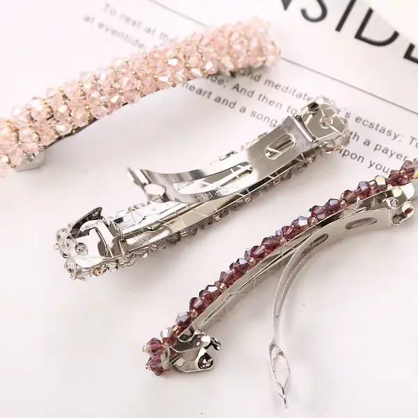 hair ties for women New Korean Elegant Hairpins Hairgrips Crystal Rhinestone Barrettes Hair Clips For Women Girls Hair Accessories large hair clip