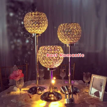 

1pcs Wedding Crystal Globe Centerpieces 24'' tall diameter 10'' /crystal pillar for wedding decoration