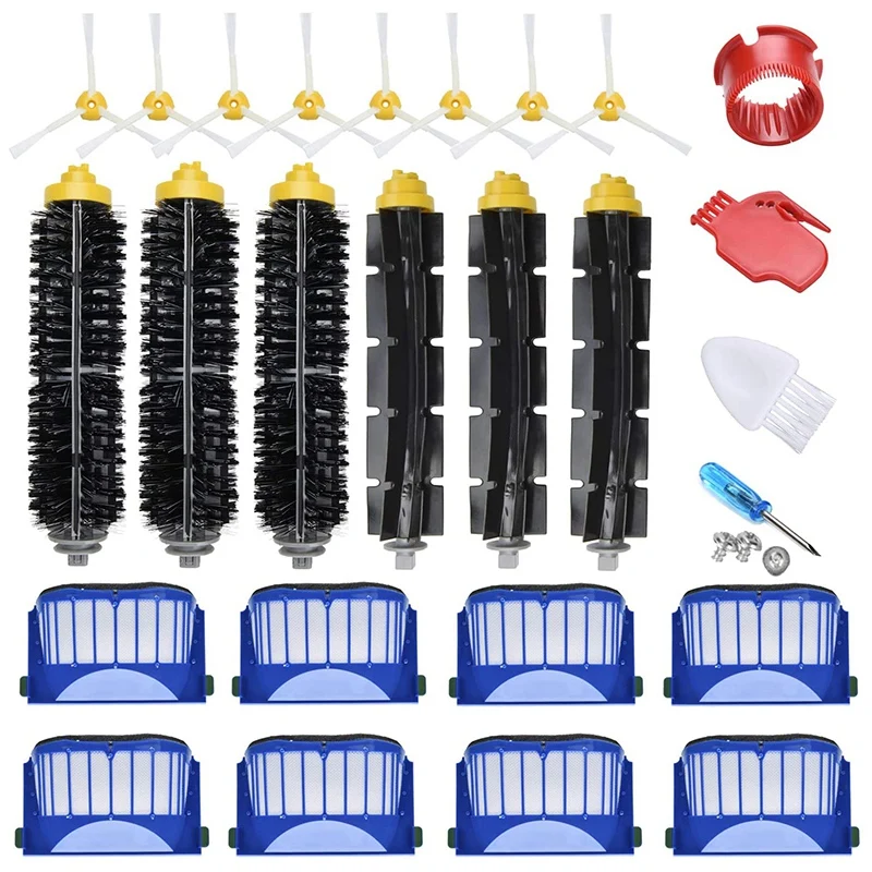 

Suitable for IRobot Roomba er Accessories 600 Series Filter Side Brush Rubber Brush Accessory Supplement Kit