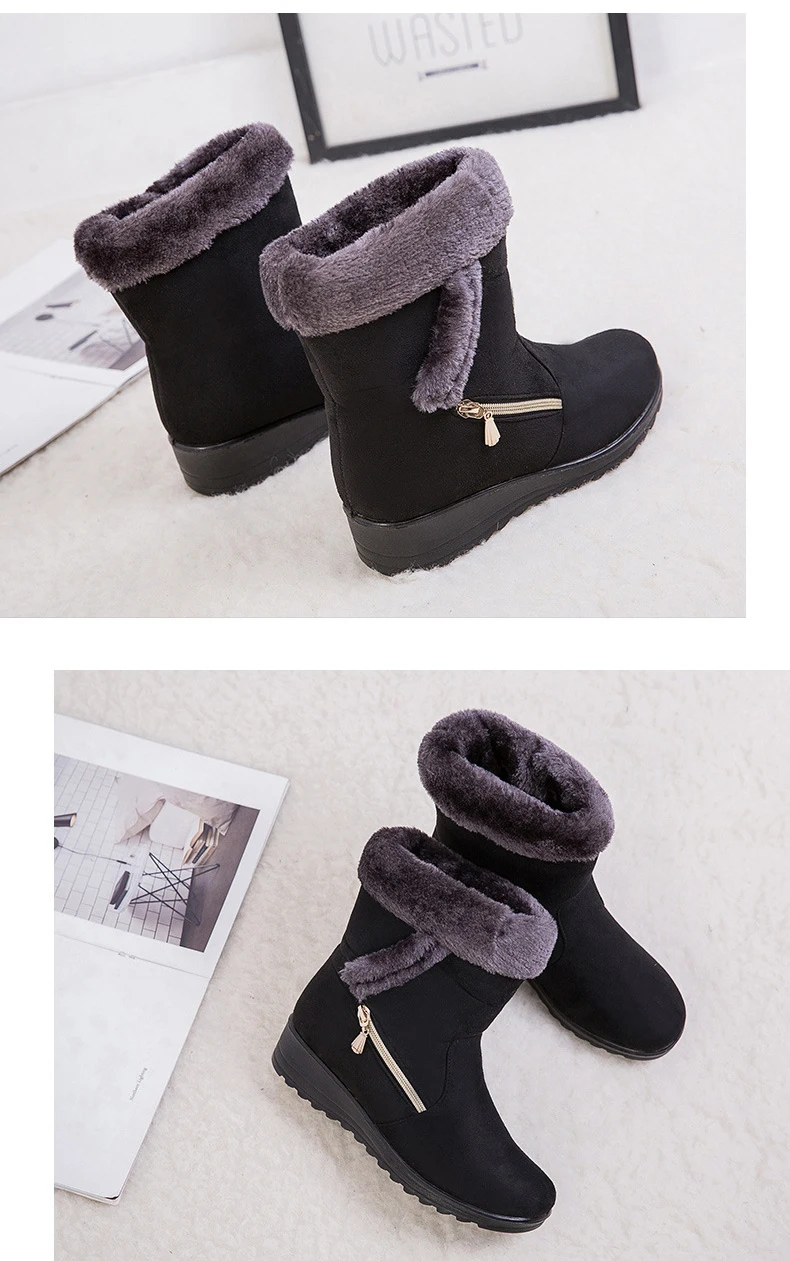 YWEEN/женские зимние ботинки; зимние ботинки на платформе; толстые плюшевые водонепроницаемые Нескользящие ботинки; модная женская зимняя обувь; теплые ботинки на меху