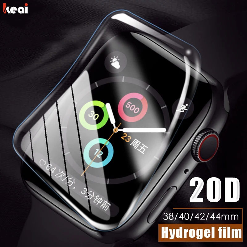 Гидрогелевая пленка 20D с полным покрытием для Apple Watch Защитная экрана 38 мм 40 42 44 не