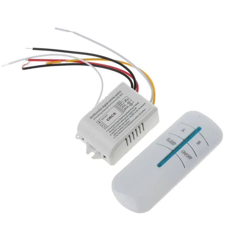  3 Port 220V Wireless Lamp Remote Control ON/OFF Switch Kit Receiver Transmitter 94PC - 4000216541231