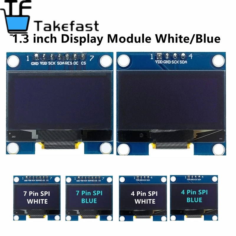 Tanio 1.3 cal moduł OLED biały/niebieski SPI/IIC I2C