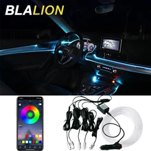 Coche LED EL neón luces de tira RGB ambiente Control de sonido de la luz con 12V encendedor Auto decorativa Interior de atmósfera de la lámpara