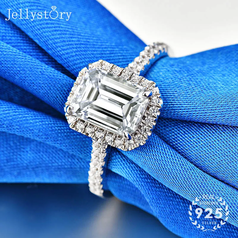Jellystory роскошные 2 карат Творческий moissanites Кольцо C драгоценным камнем для женщин