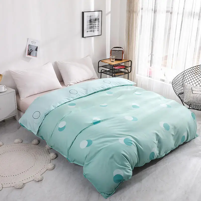Green Wave Point Printed Duvet Cover With Zipper Quilt Cover
