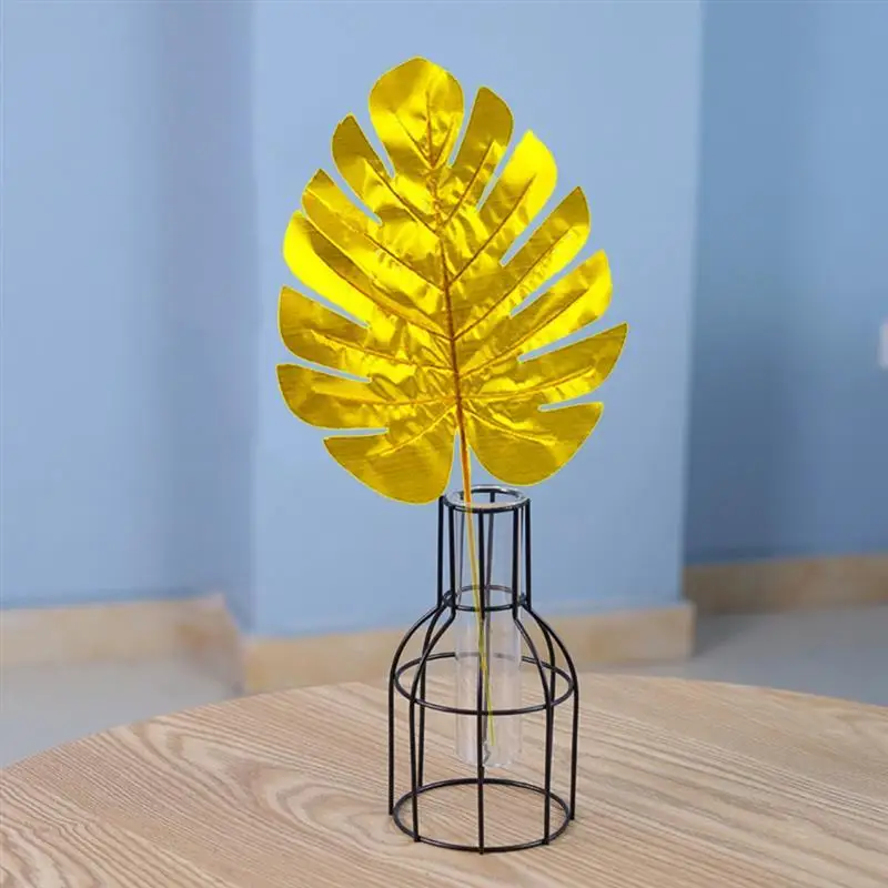 Golden Fake Leaf Artificial Tropical Palm Leaves DIY Plant Home Party