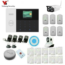 Yobang безопасности GSM wifi GPRS SMS сигнализация+ DIY домашняя охранная сигнализация+ дымовые пожарные детекторы+ PIR датчик+ магнитный датчик двери+ IP камера