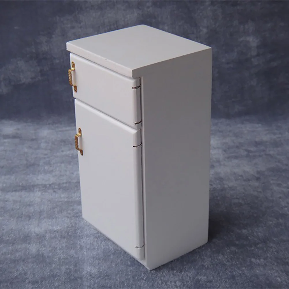 1/12 весы Деревянный мини холодильник Кукольный дом мебели аксессуары Декор