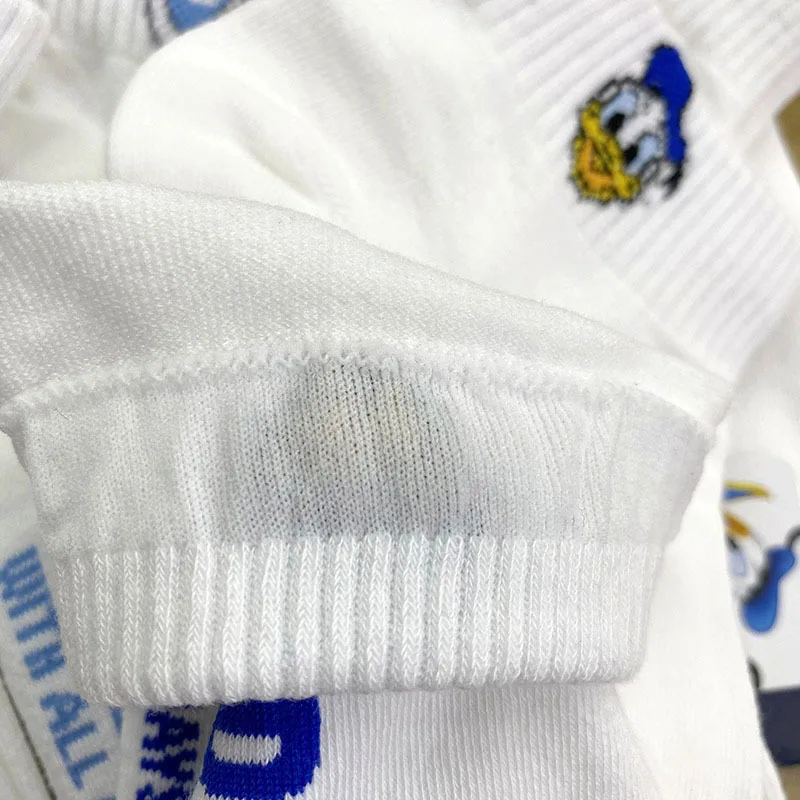 Disney Spring Summer Cartoon Mickey Minnie Donald Duck Daisy Lady Sweet Socks Solid Color Socks